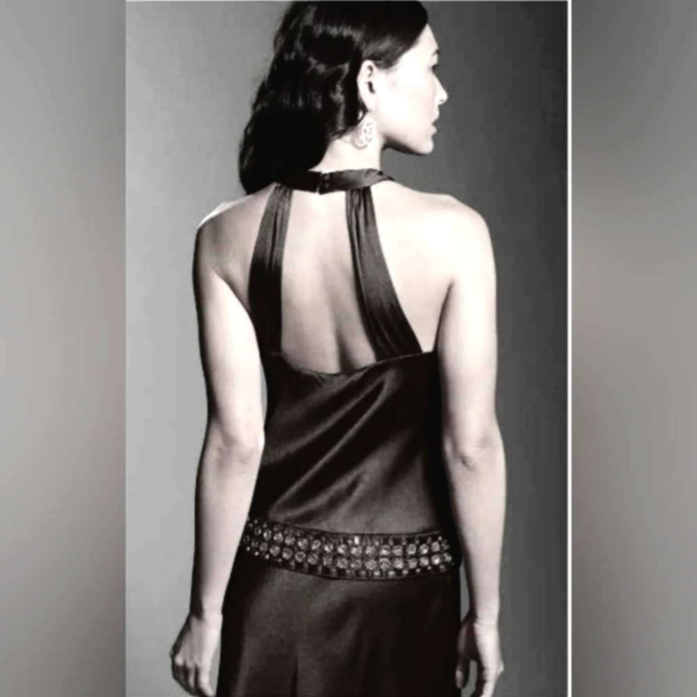 Anne Klein | Dresses | Anne Klein Silk Dress Embellished Black NWOT - Picture 2 of 9